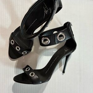 Giuseppe Zanotti Black Heels with Silver Details